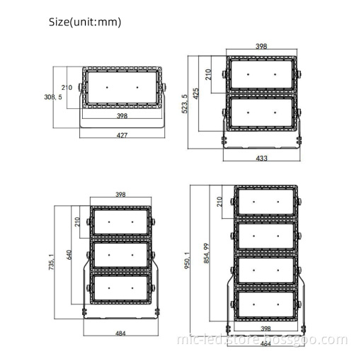 High Quality Outdoor LED Floodlight, Waterproof IP66 SMD 250W-1000W High Lumen
